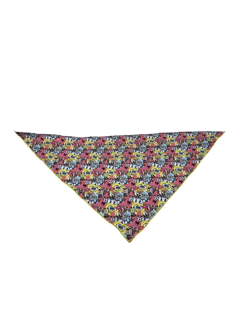 SpongeBob SquarePants Dog Bandana XS Triangle Scarf Multicolor Cartoon Print